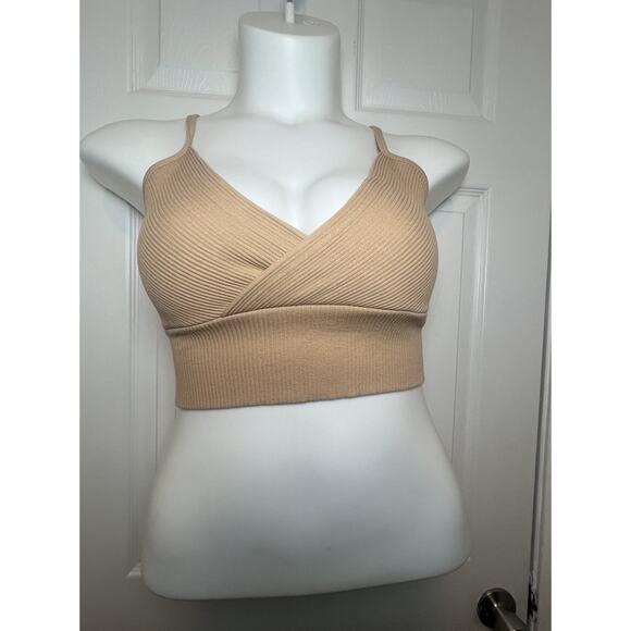 Forever 21 Tan Crop NWT Comfy Core Size M Fast Shipping - Picture 1 of 10